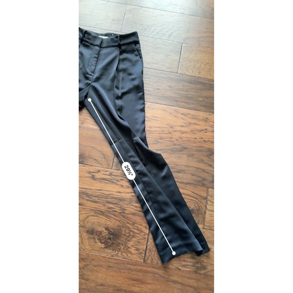 LOFT The Peyton Trouser Pleated Satin Wide Leg High Rise Black 0 - Picture 10 of 15